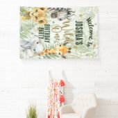 ワイルドワンサファリ動物ウェルカムバナー 横断幕 (インサイチュ)