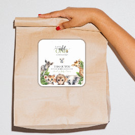 ワイルドワンサファリ動物ジャングルベビーシャワーのお気に入り スクエアシール