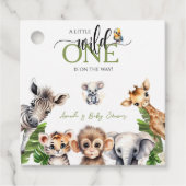 ワイルドワンサファリ動物ジャングルベビーシャワー フェイバータグ (正面)