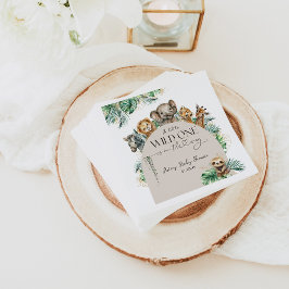 ワイルドワンサファリ動物ジャングルベビーモダンシャワー スタンダードカクテルナプキン