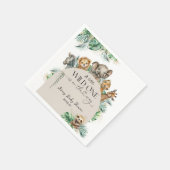 ワイルドワンサファリ動物ジャングルベビーモダンシャワー スタンダードカクテルナプキン (角)