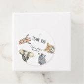 ワイルドワンサファリ動物ベビーシャワーありがとう フェイバータグ (インサイチュ)