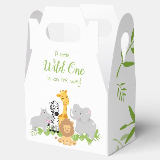 ワイルドワンサファリ動物ベビーシャワーお気に入りボックス フェイバーボックス (オープン)