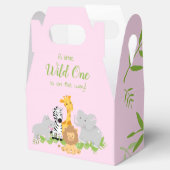 ワイルドワンサファリ動物ベビーシャワー女の子のお気に入りボックス フェイバーボックス (オープン)