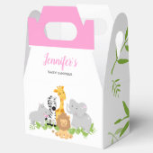 ワイルドワンサファリ動物ベビーシャワー女の子のお気に入りボックス フェイバーボックス (オープン)