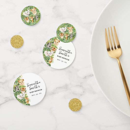 ワイルドワンサファリ動物ベビーシャワー紙吹雪 コンフェッティ (グループ)