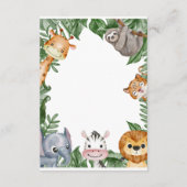 ワイルドワンサファリ動物ベビーシャワー サンキューカード (裏面)