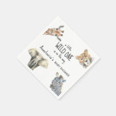 ワイルドワンサファリ動物ベビーシャワー スタンダードカクテルナプキン (角)