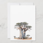 ワイルドワンサファリ動物ベビーシャワー 招待状 (裏面)