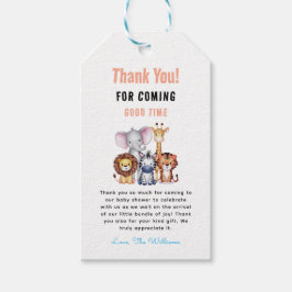 ワイルドワンサファリ動物ボーイベビーシャワー ギフトタグ