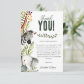 ワイルドワンサファリ動物ボーイベビーシャワー サンキューカード (スタンド正面)