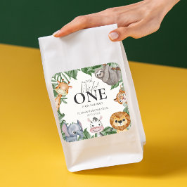 ワイルドワンサファリ動物ボーイベビーシャワー スクエアシール