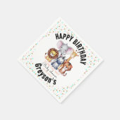 ワイルドワンサファリ動物ボーイベビーシャワー スタンダードカクテルナプキン (角)