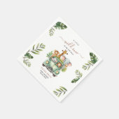 ワイルドワンサファリ動物ボーイベビーシャワー スタンダードカクテルナプキン (角)