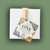 ワイルドワンサファリ動物ボーイベビーシャワー フェイバータグ