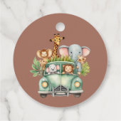 ワイルドワンサファリ動物ボーイベビーシャワー フェイバータグ (裏面)