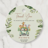 ワイルドワンサファリ動物ボーイベビーシャワー フェイバータグ (正面)