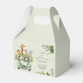 ワイルドワンサファリ動物ボーイベビーシャワー フェイバーボックス (正面サイド)