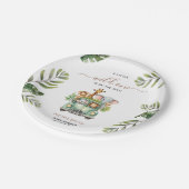 ワイルドワンサファリ動物ボーイベビーシャワー ペーパープレート (アングル)