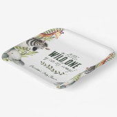 ワイルドワンサファリ動物ボーイベビーシャワー ペーパープレート (傾斜あり)