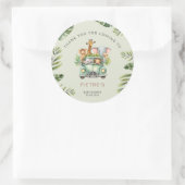 ワイルドワンサファリ動物ボーイベビーシャワー ラウンドシール (バッグ)