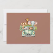 ワイルドワンサファリ動物ボーイベビーシャワー 招待状 (裏面)