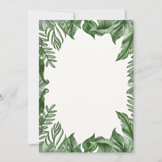 ワイルドワンサファリ動物ボーイベビーシャワー 招待状 (裏面)