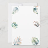 ワイルドワンサファリ動物ボーイベビーシャワー 招待状 (裏面)