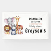 ワイルドワンサファリ動物ボーイベビーシャワー 横断幕 (横)