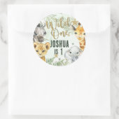 ワイルドワンサファリ動物ラウンドスティッカー ラウンドシール (バッグ)