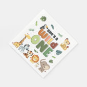 ワイルドワンサファリ動物園の動物の誕生日パーティー スタンダードランチョンナプキン (角)