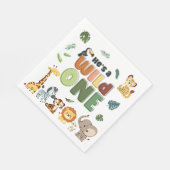 ワイルドワンサファリ動物園の動物の誕生日パーティー スタンダードランチョンナプキン (角)