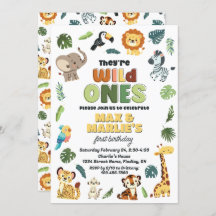 ワイルドワンサファリ動物園の動物の誕生日パーティー、双子