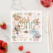 ワイルドワンサファリ動物子供の誕生日パーティー スタンダードランチョンナプキン (インサイチュ)