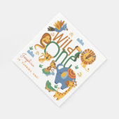 ワイルドワンサファリ動物子供の誕生日パーティー スタンダードランチョンナプキン (角)