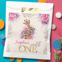 ワイルドワンサファリ動物子供の誕生日パーティー フェイバーバッグ