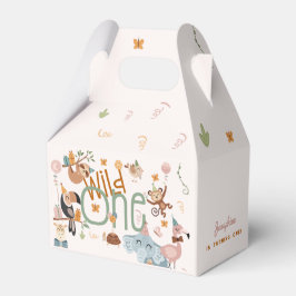 ワイルドワンサファリ動物子供の誕生日パーティー フェイバーボックス