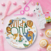 ワイルドワンサファリ動物子供の誕生日パーティー ペーパープレート (パーティー)