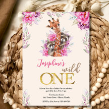 ワイルドワンサファリ動物子供の誕生日パーティー