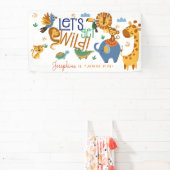 ワイルドワンサファリ動物子供の誕生日パーティー 横断幕 (インサイチュ)