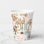 ワイルドワンサファリ動物子供の誕生日パーティー 紙コップ (裏面)