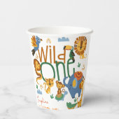 ワイルドワンサファリ動物子供の誕生日パーティー 紙コップ (裏面)