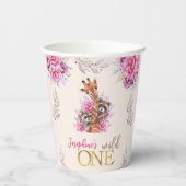 ワイルドワンサファリ動物子供の誕生日パーティー 紙コップ (裏面)