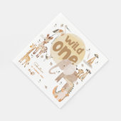 ワイルドワンサファリ動物子供の誕生日 スタンダードランチョンナプキン (角)