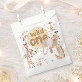 ワイルドワンサファリ動物子供の誕生日 フェイバーバッグ (クリップ留めされた状態)