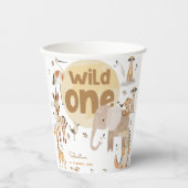 ワイルドワンサファリ動物子供の誕生日 紙コップ (正面)