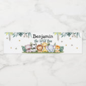 ワイルドワンサファリ動物誕生日ウォーターボトルラベル ペットボトルラベル (シングルラベル)