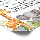 ワイルドワンサファリ動物誕生日タイムカプセルサイン ポスター (角)