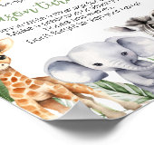 ワイルドワンサファリ動物誕生日タイムカプセルサイン ポスター (角)