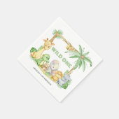 ワイルドワンサファリ動物1歳の誕生日 スタンダードカクテルナプキン (角)